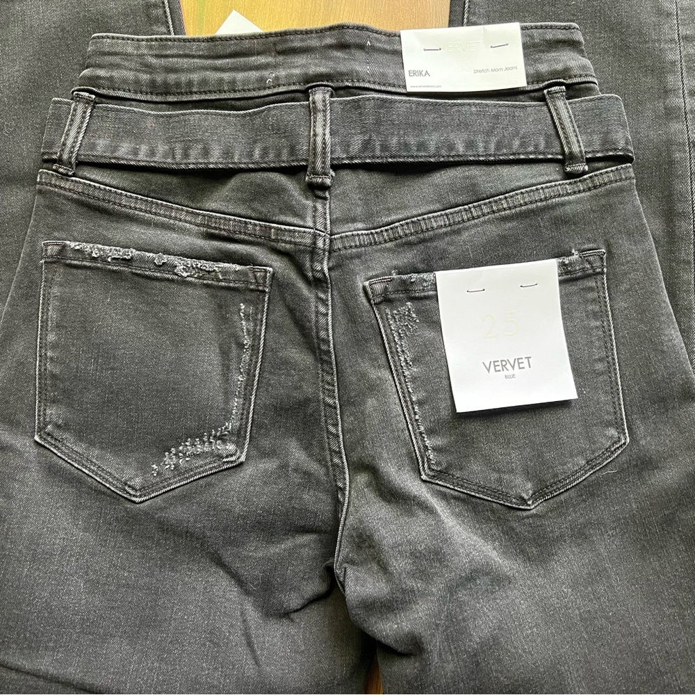 Vervet by Flying Monkey Erika Stretch Mom Jeans Black Size 25 NEW! - Picture 11 of 15